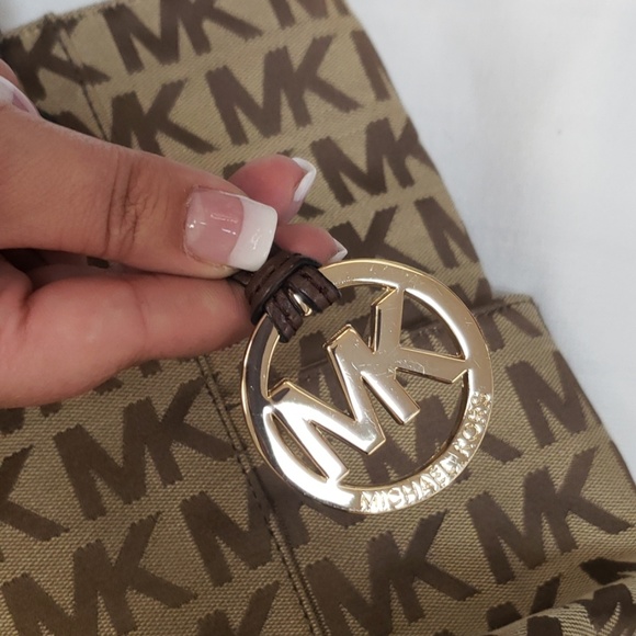 Authentic Michael Kors Canvas Purse - Picture 1 of 8